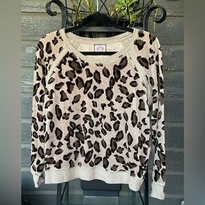 Juicy Couture Leopard Print Velour Long Sleeve Top L